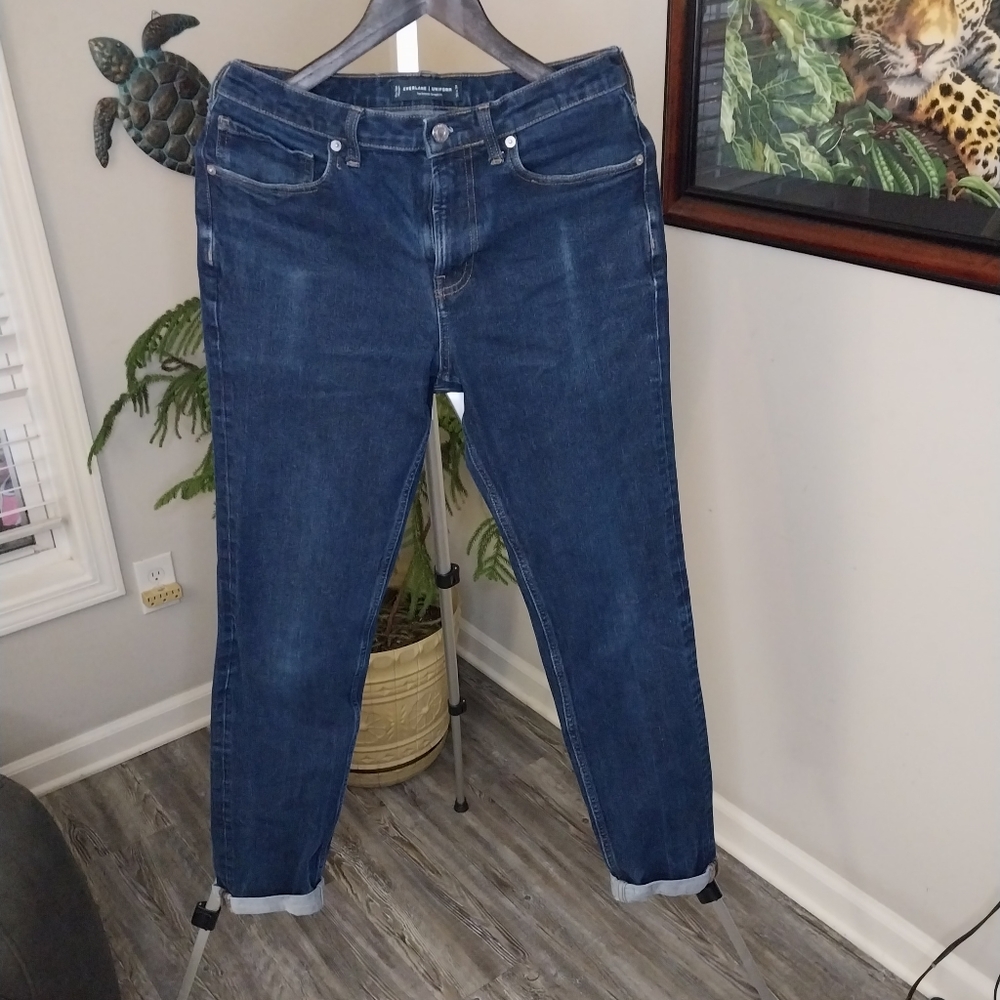 Everlane Men Jeans Size 30×34 The Relaxed Straight Fit Tailored Length Dark Wash